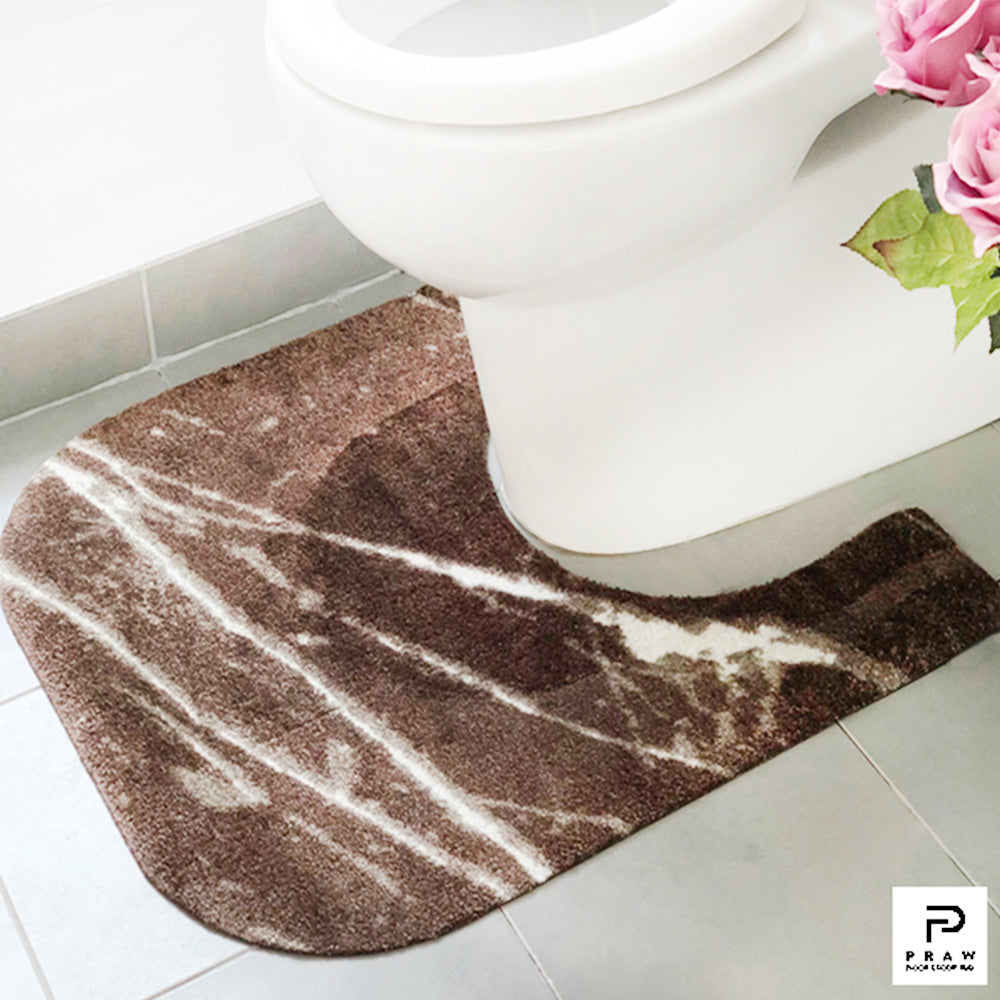 Toilet Mat Marble Brown, bathroom rug, toilet mat