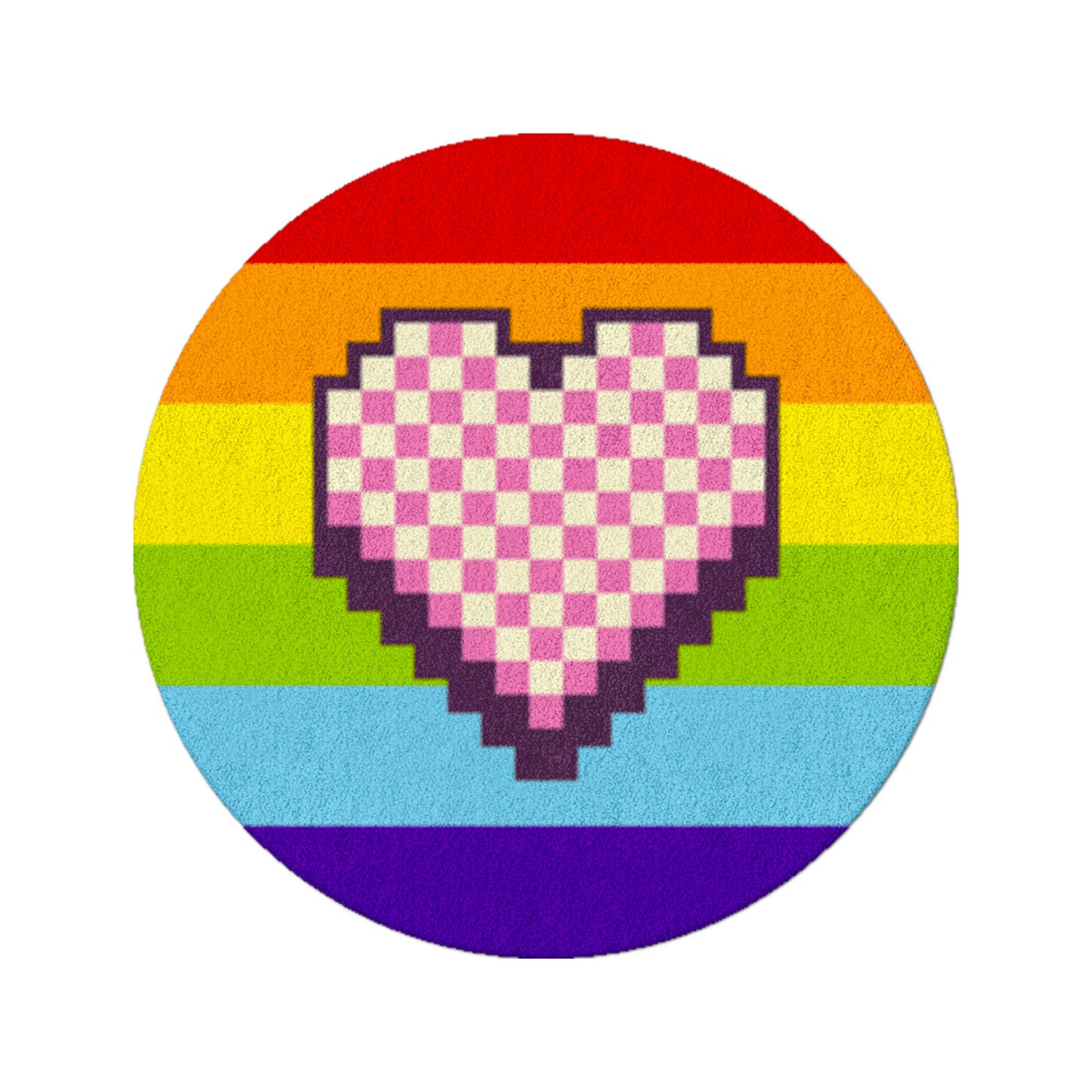 Praw พรมแต่งบ้าน ดีไซน์ Heart Checkerboard