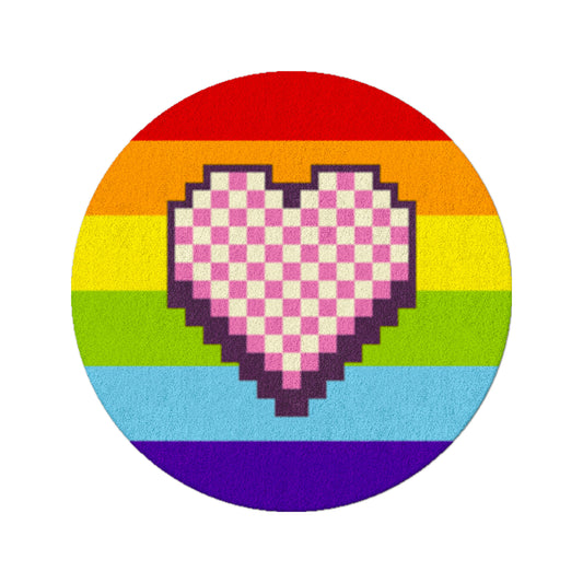 Praw พรมแต่งบ้าน ดีไซน์ Heart Checkerboard