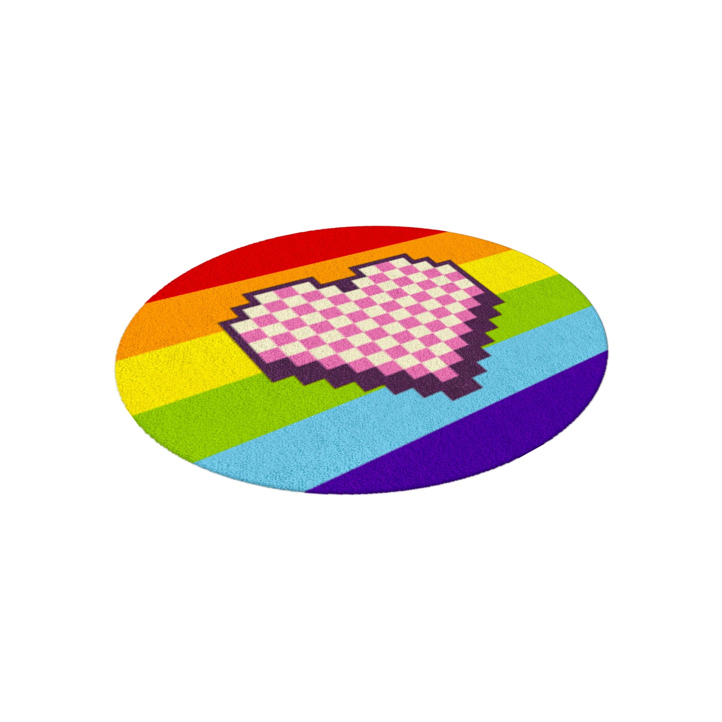 Praw พรมแต่งบ้าน ดีไซน์ Heart Checkerboard