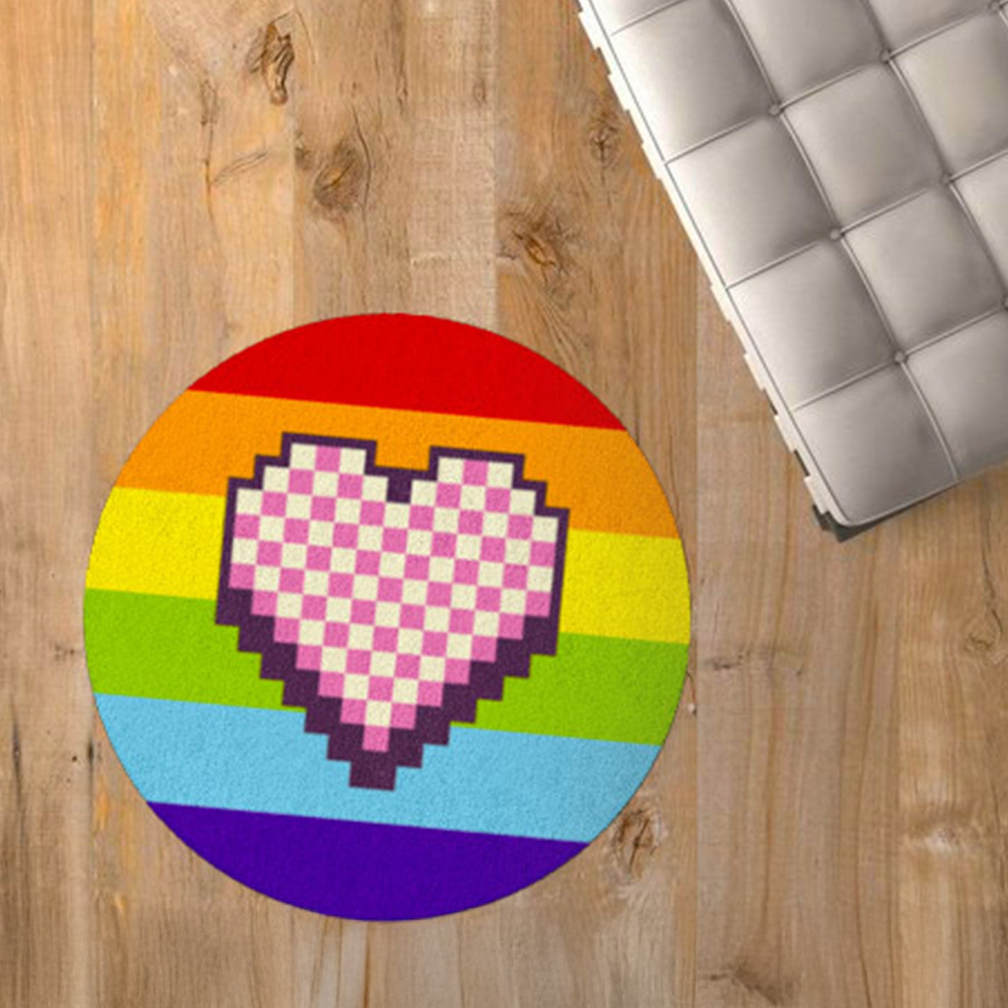 Praw พรมแต่งบ้าน ดีไซน์ Heart Checkerboard