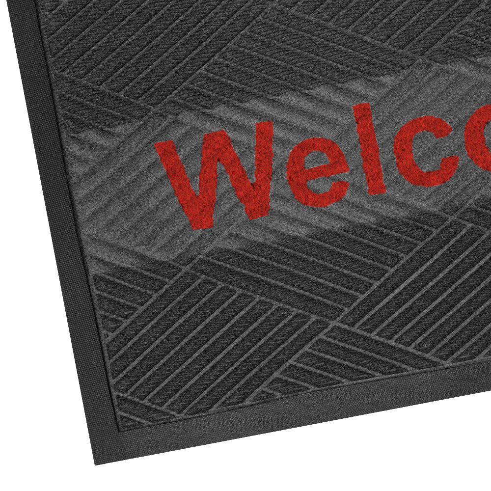 พรมดักฝุ่น Welcome รุ่น Kleen Step (Diamond) -Dark Grey / Red