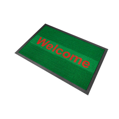 พรมดักฝุ่น Welcome รุ่น Kleen Step (Stripe) - Green / Red