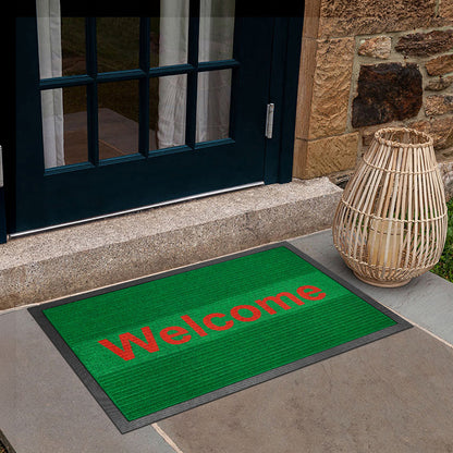 พรมดักฝุ่น Welcome รุ่น Kleen Step (Stripe) - Green / Red