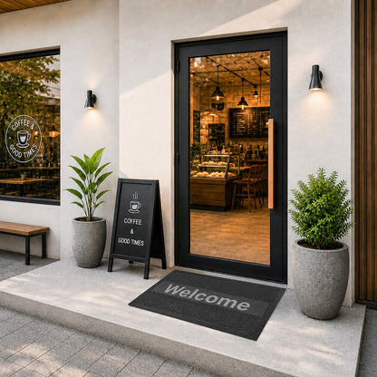 พรมดักฝุ่น Welcome รุ่น Kleen Step (Diamond) - Dark Grey
