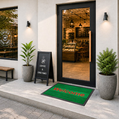 พรมดักฝุ่น Welcome รุ่น Kleen Step (Stripe) - Green / Red