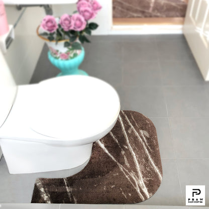 Toilet Mat Marble Brown พรมห้องน้ำ พรมวางหน้าชักโครก