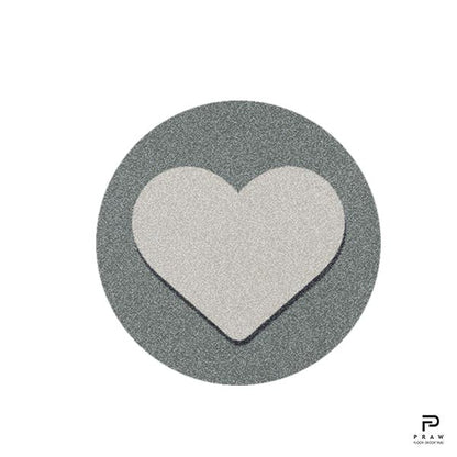 Round Heart Grey