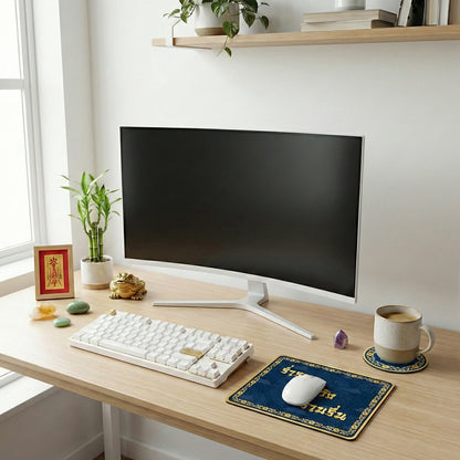 Rich ที่รองเมาส์ ตรุษจีน สำหรับบ้านและคาเฟ่ กันลื่น ซักได้ ทนทาน