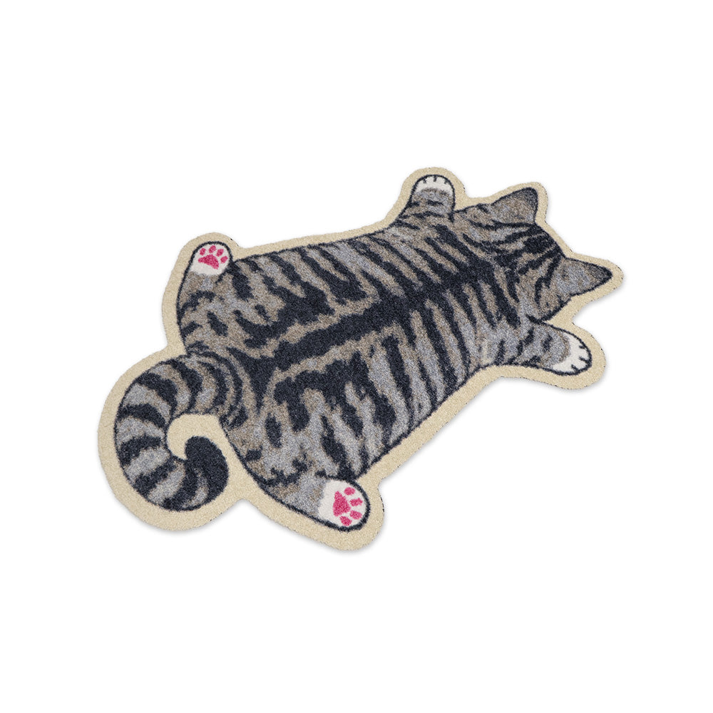 Praw พรมไนลอนทรงน้องแมวเทา – ดีไซน์ Tabby Cat