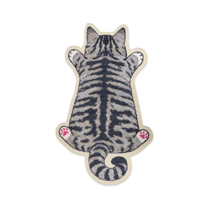 Praw พรมไนลอนทรงน้องแมวเทา – ดีไซน์ Tabby Cat