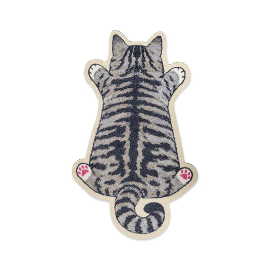 Praw พรมไนลอนทรงน้องแมวเทา – ดีไซน์ Tabby Cat