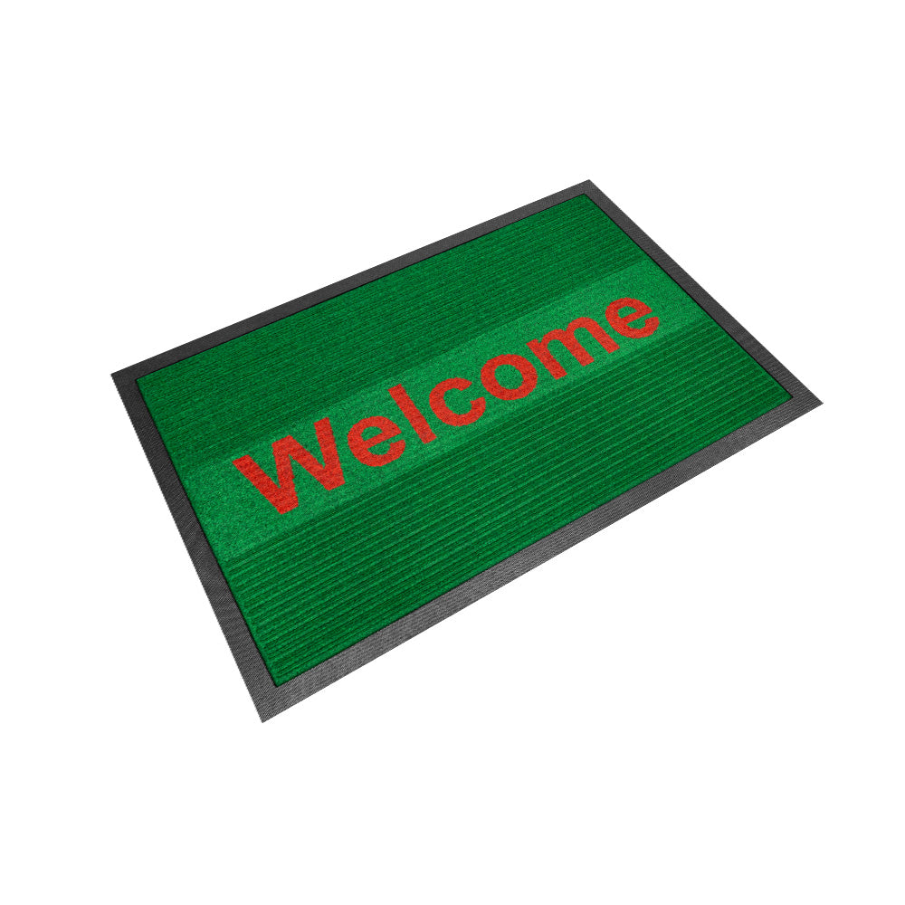 พรมดักฝุ่น Welcome รุ่น Kleen Step (Stripe) - Green / Red