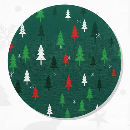 SUB077 ที่รองแก้วคริสต์มาส ขนาด 10x10 cm สำหรับบ้านและคาเฟ่ กันลื่น ซักได้ ทนทาน