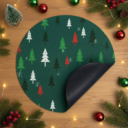 SUB072 ที่รองแก้วคริสต์มาส ขนาด 10x10 cm สำหรับบ้านและคาเฟ่ กันลื่น ซักได้ ทนทาน