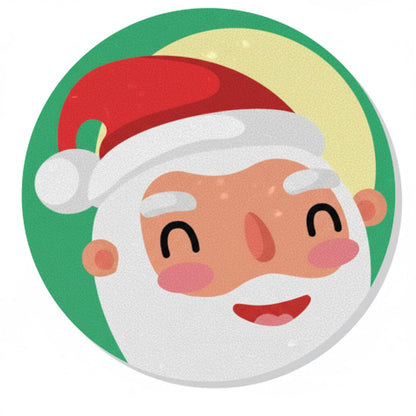 SUB077 ที่รองแก้วคริสต์มาส ขนาด 10x10 cm สำหรับบ้านและคาเฟ่ กันลื่น ซักได้ ทนทาน