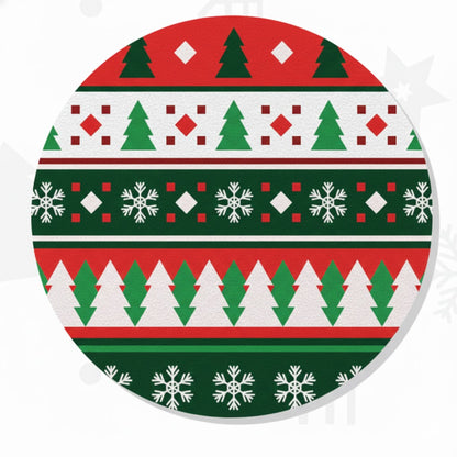 SUB077 ที่รองแก้วคริสต์มาส ขนาด 10x10 cm สำหรับบ้านและคาเฟ่ กันลื่น ซักได้ ทนทาน