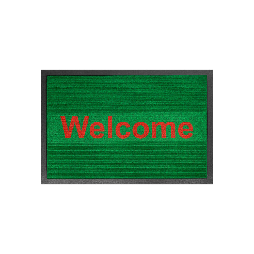 พรมดักฝุ่น Welcome รุ่น Kleen Step (Stripe) - Green / Red