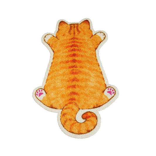 Praw พรมไนลอนทรงน้องแมวส้ม – ดีไซน์ Tabby Orange Cat