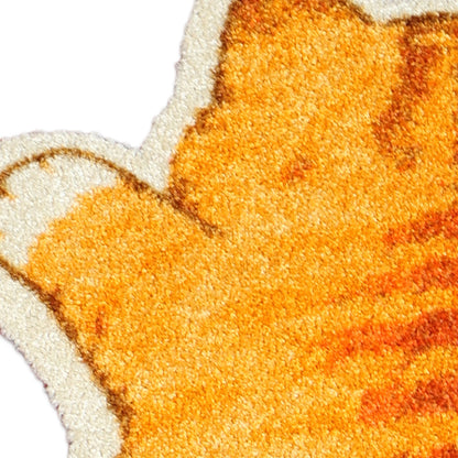 Praw พรมไนลอนทรงน้องแมวส้ม – ดีไซน์ Tabby Orange Cat