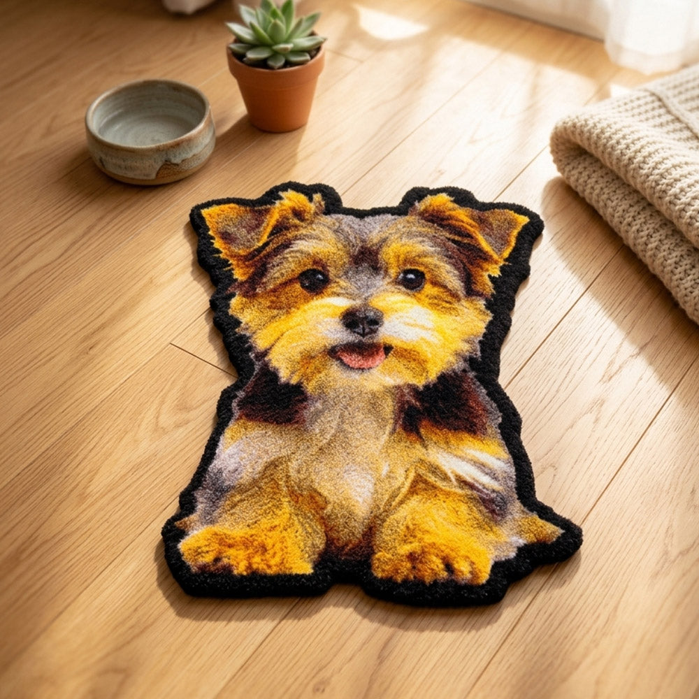 Praw พรมไนลอนทรงน้องหมาสุดคิวท์ – ดีไซน์ Yorkie Puppy