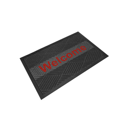 พรมดักฝุ่น Welcome รุ่น Kleen Step (Diamond) -Dark Grey / Red