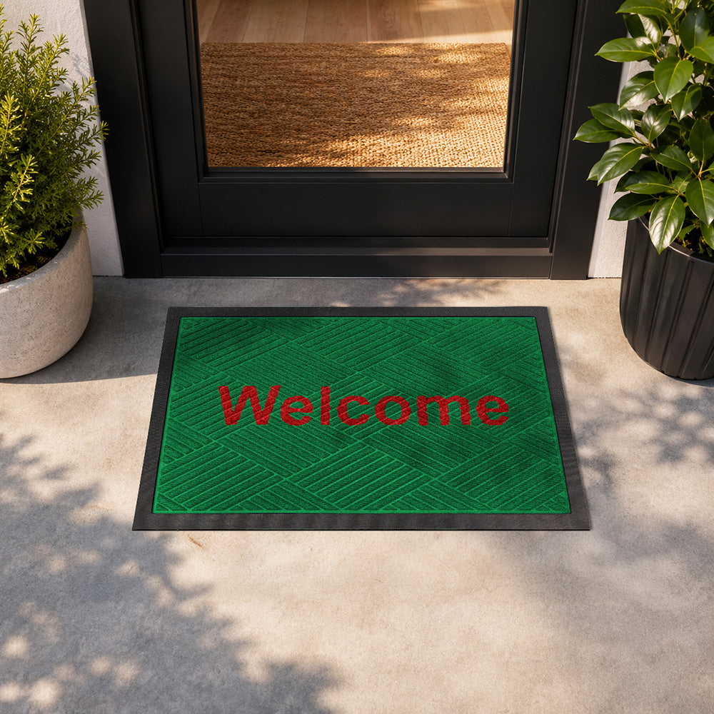 พรมดักฝุ่น Welcome รุ่น Kleen Step (Diamond) - Green