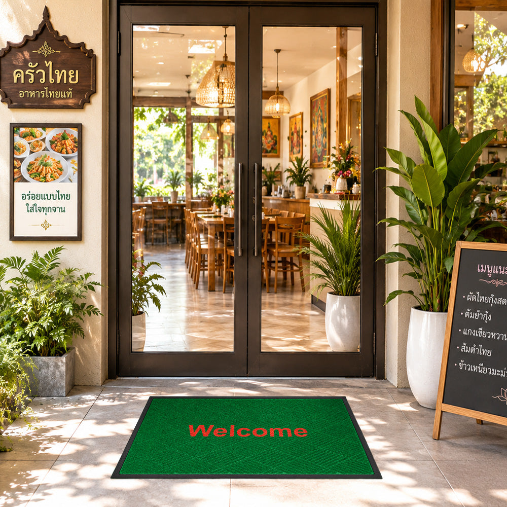 พรมดักฝุ่น Welcome รุ่น Kleen Step (Diamond) - Green