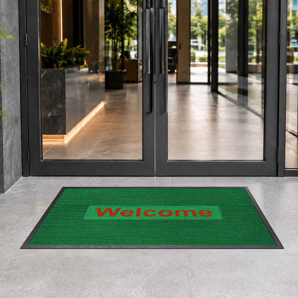 พรมดักฝุ่น Welcome รุ่น Kleen Step (Stripe) - Green / Red