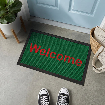 พรมดักฝุ่น Welcome รุ่น Kleen Step (Stripe) - Green / Red